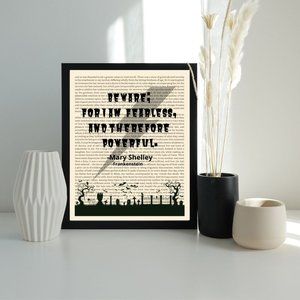Frankenstein Book Page Art Print